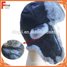 Real rabbit fur with sheep leather hat